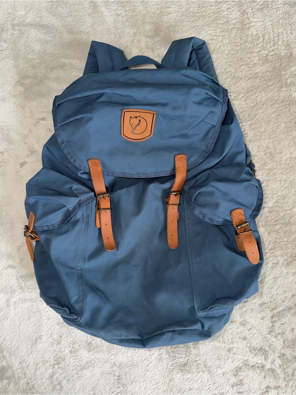 Fjallraven Ovik Backpack 20 Unisex Blue Canvas Outdoor Travel Daypack G-1000